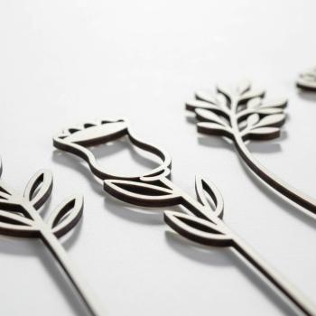 Preview: Holz Blumen Wildblumen Dekoration Blumenstrauß aus Holz Wand Deko - verschiedene Motive